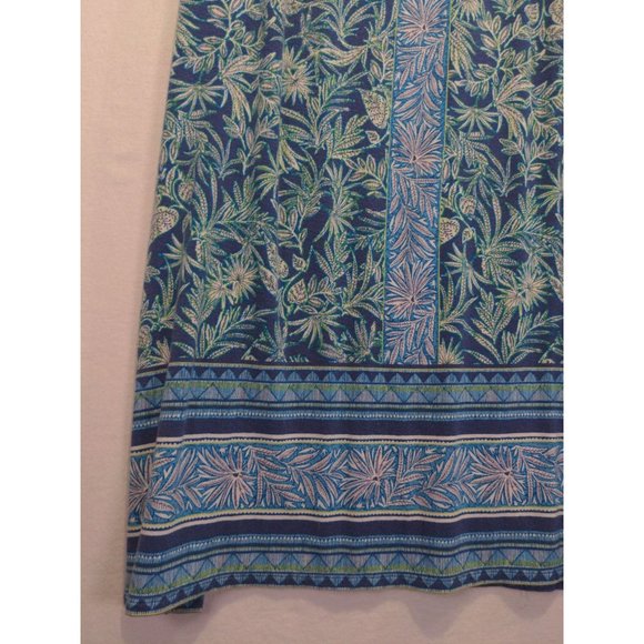 J. Jill Women's Petite Maxi Sundress Super Stretch Floral Tropical Blue/Green M - Picture 3 of 7